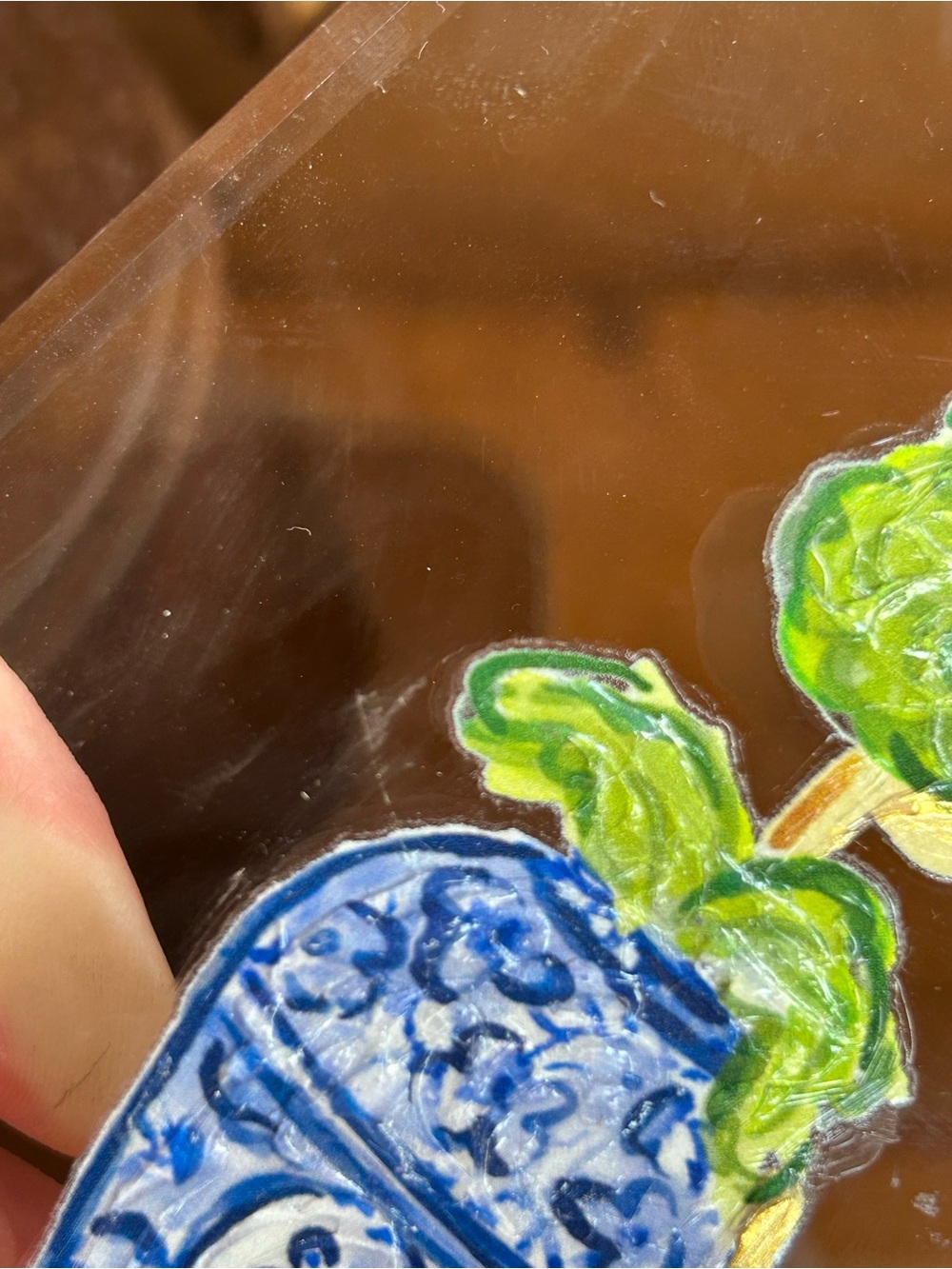 Mud Pie Topiary Acrylic Shelf Sitter Home Decor NWT Blue Green - Picture 6 of 6